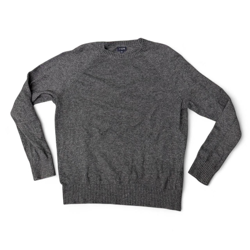 Normcore grandpa core unisex J.Crew gray heathered wool blend sweater Size L